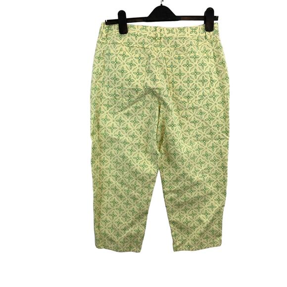Talbots Womens Yellow Crop Pants 8 Spring Floral Stretch Pockets Preppy - Picture 2 of 9